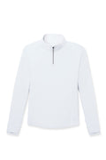 White | White Taylor long-sleeve half-zip shirt on a white background