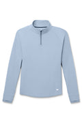 Skyline | A light blue long-sleeve quarter-zip pullover top with a mock neck collar, shown flat against a plain white background.