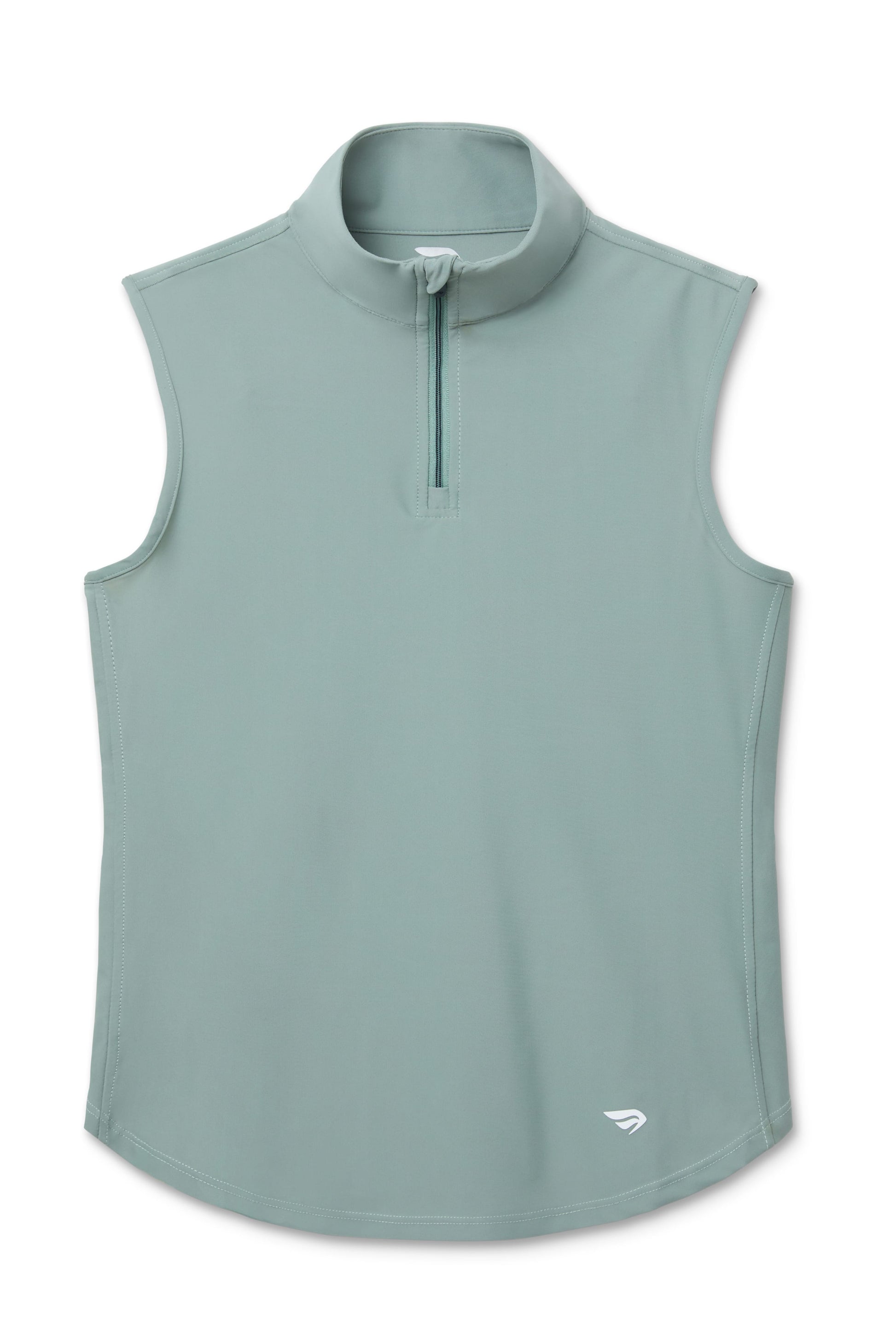 Meadow Haze | Meadow Haze colored sleeveless top with a zipper on a white background