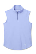The Erin Half-Zip Sleeveless Polo with a zipper on a white background
