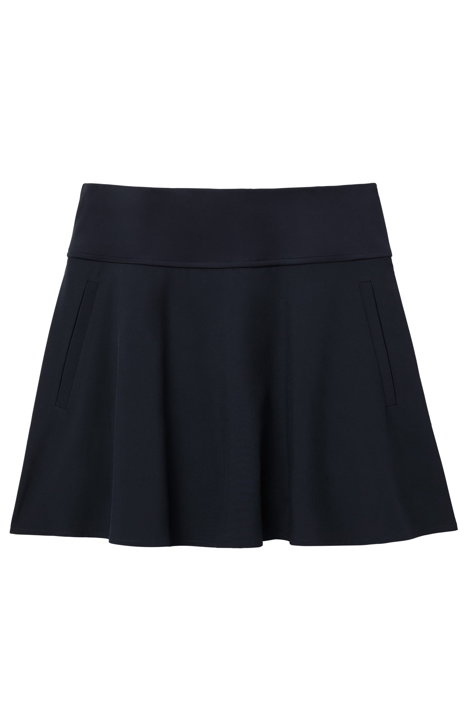 Black | Black Sophia a-line skort on a white background