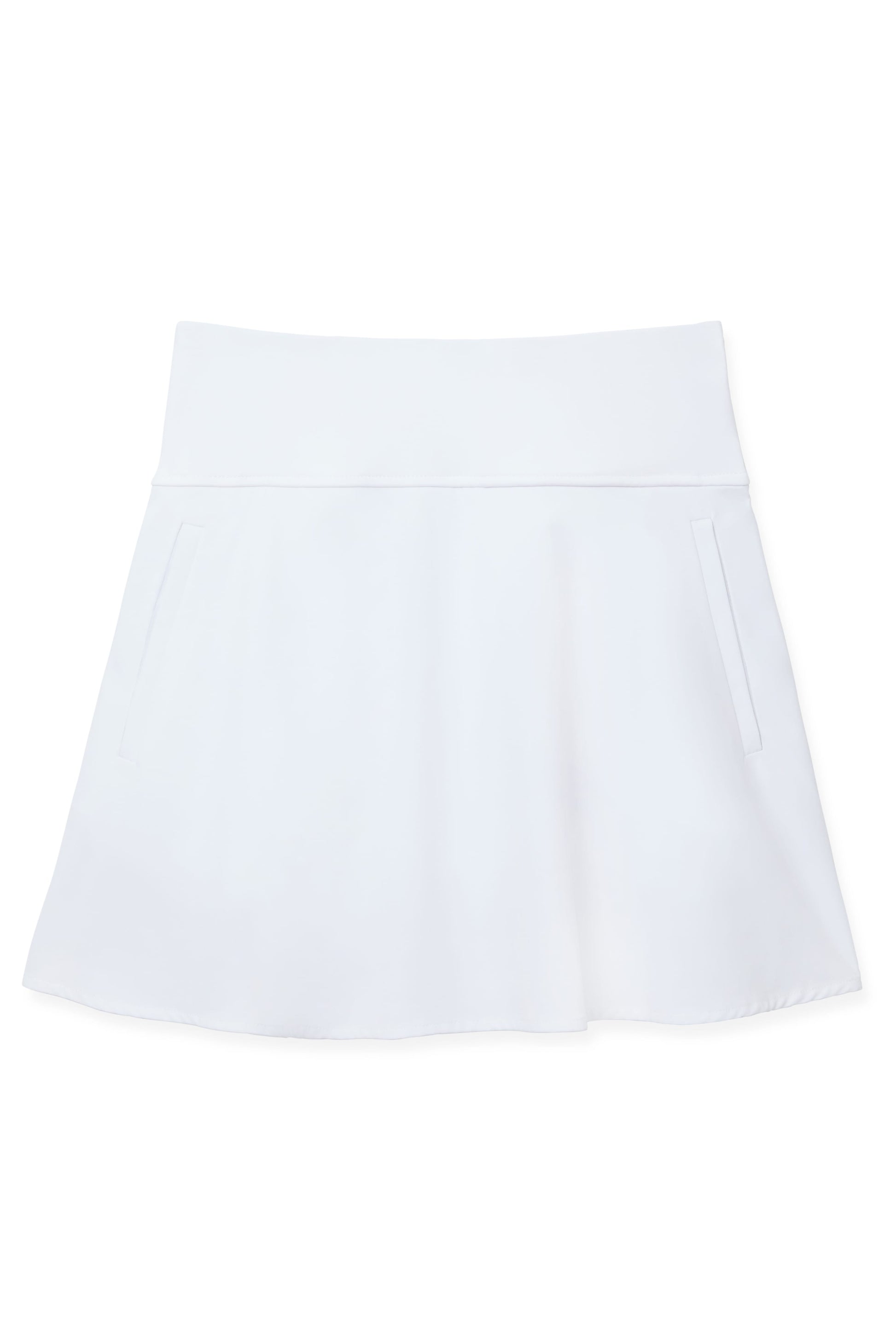White | White Sophia a-line skort on a white background