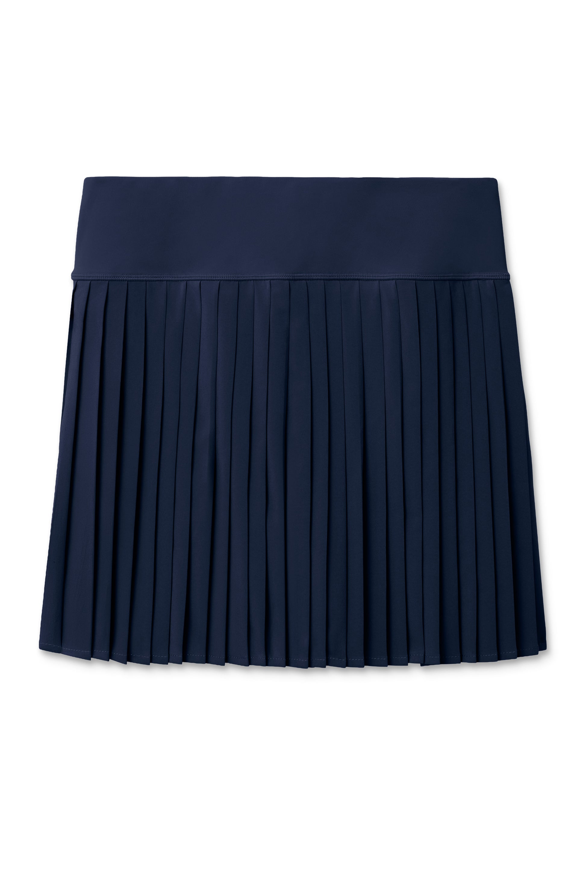 Midnight | Midnight navy pleated skirt on a white background